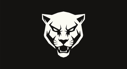 Bold panther head silhouette vector graphic © String