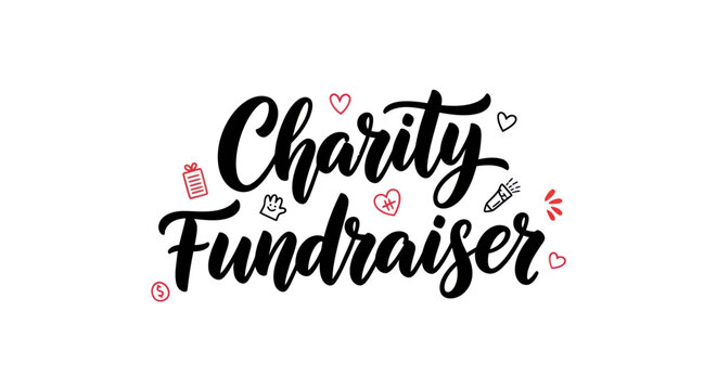 Charity fundraiser text graphic