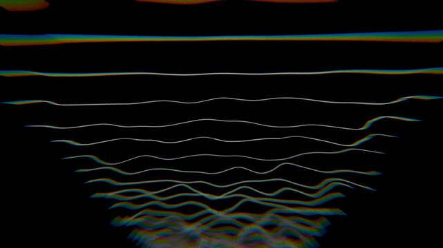 flowing stringy white animated curved lines on black background
