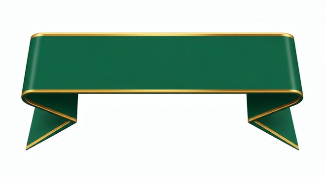 Festive green banner with golden trim, perfect for announcements, celebrations, and decorative elements