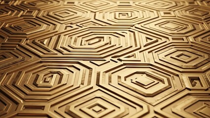Fototapeta premium A close-up view of a luxurious gold geometric patterned surface