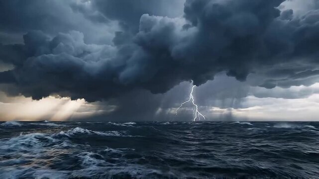storm clouds over sea