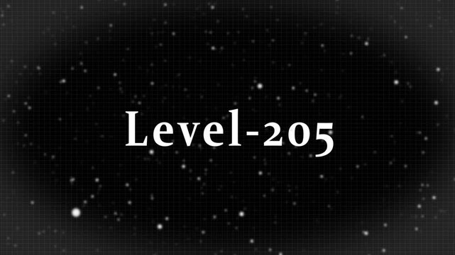 Dark digital background featuring a grid pattern and bokeh particles with Level-205 text, representing a gaming achievement, progress milestone, or success.