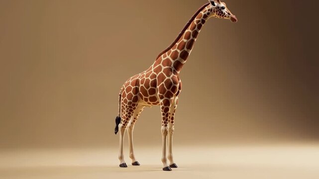 Majestic Giraffe in Focus: This image showcases a tall, elegant giraffe, standing gracefully with its distinctive pattern against a clean backdrop, capturing its unique features and poise.