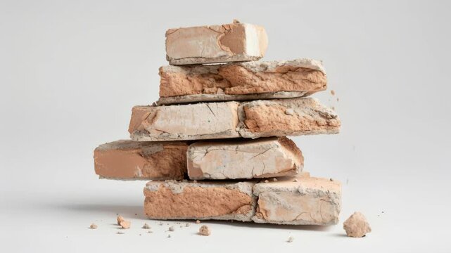 Bricks Stack: A stable stack of weathered bricks, the textured surfaces of the building blocks. An earthy-toned display emphasizing the essential building elements.