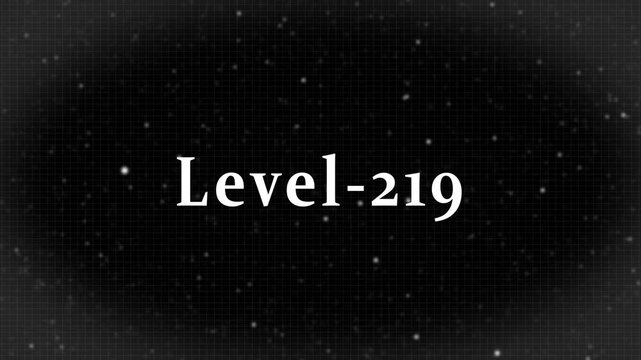 Level-219 text on a dark grid background with glowing particles, representing a significant milestone in gaming, achievement, and digital progression status.