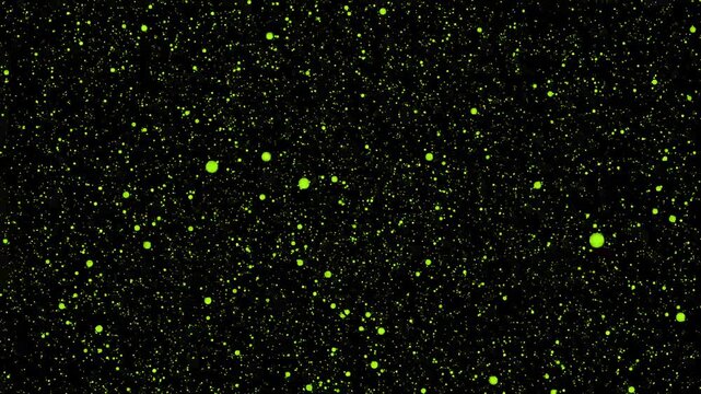 Abstract background of glowing multi-colored particles and spheres floating in dark space representing digital data, modern technology, and futuristic concepts.
