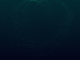 Obraz premium A majestic swirling vortex of cyan digits dances across a dark teal abyss. This digital tapestry captures a rhythmic storm of information, where binary sequences shimmer like bioluminescent plankton c