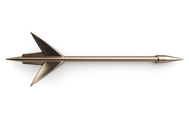Detailed Bronze Arrow Isolated On White Background 