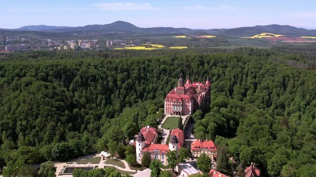 A beautiful castle among the mountains, Poland, Lower Silesia