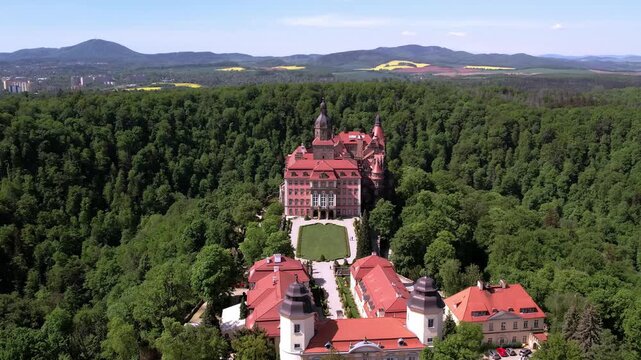 A beautiful castle among the mountains, Poland, Lower Silesia