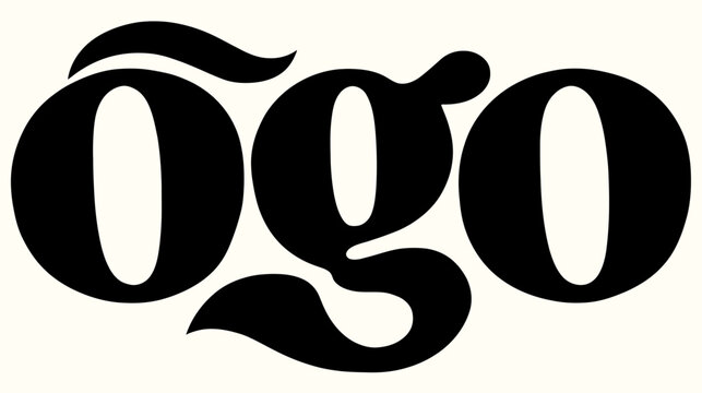 Creative black and white stylized text '&otilde;go' graphic design with unique custom lettering and tilde accent, modern typography element