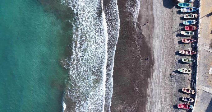 Aerial view of Praia Baixo beach in Santiago island in Cape Verde - Cabo Verde