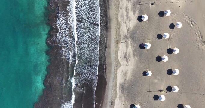 Aerial view of Praia Baixo beach in Santiago island in Cape Verde - Cabo Verde
