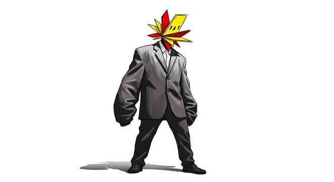 Abstract Weirdo Man Suit Head Graphic Resource