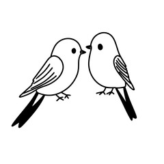 birds pair outline