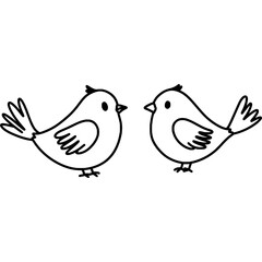  Bird pair outline