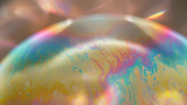 Abstract Iridescent Soap Bubble Macro Patterns Generative AI