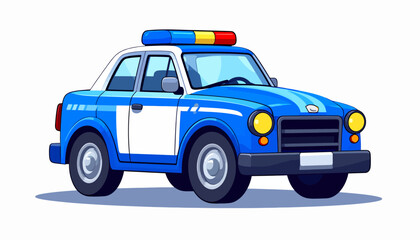 Cartoon Police Car Illustration for Kids