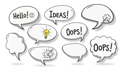 speech bubbles illustration, ideas, thoughts, communication concept