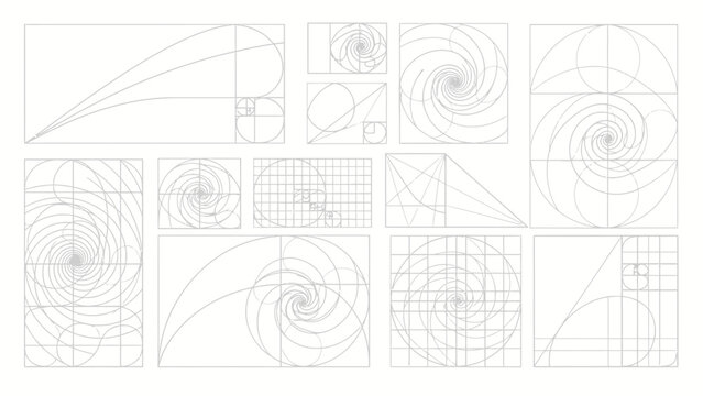 golden ratio spiral, mathematical design, geometric pattern, abstract art
