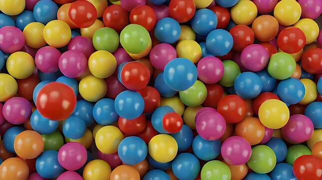 A lively and playful arrangement of colorful balls creating a joyful and whimsical atmosphere perfect for designs needing a fun and vibrant touch
