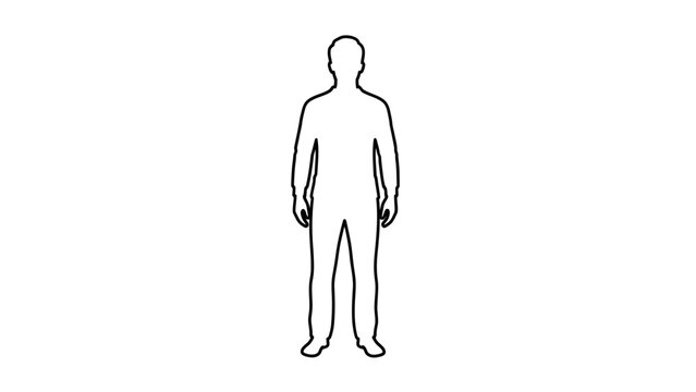 outline human figure, minimalist design, white background, simple illustration