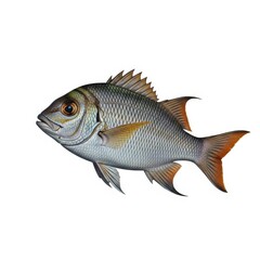 Fototapeta premium Detailed Illustration of Silver Fish.