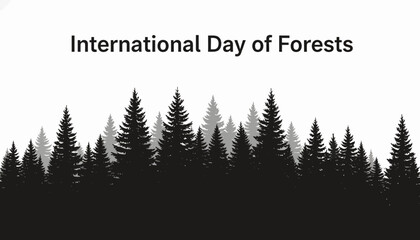 Silhouetted Forest Trees against White Background. © Safa_Sekar Madina'h