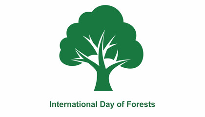 Obraz premium Green Tree Silhouette Forest Icon.