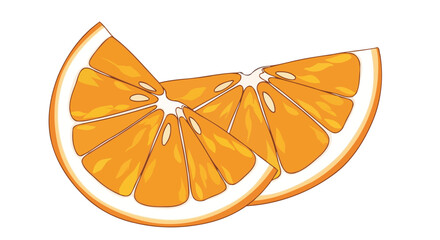 Two Slices of Juicy Orange Fruit.