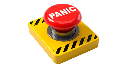 Obraz premium A close-up shot of a bright red panic button