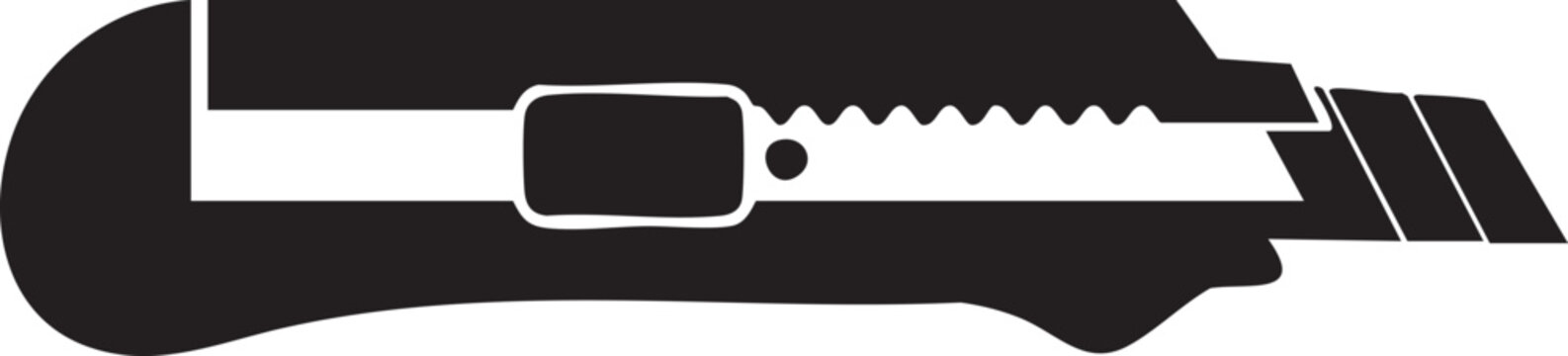 Single Utility Knife Vector Silhouette Box Cutter Tool Icon