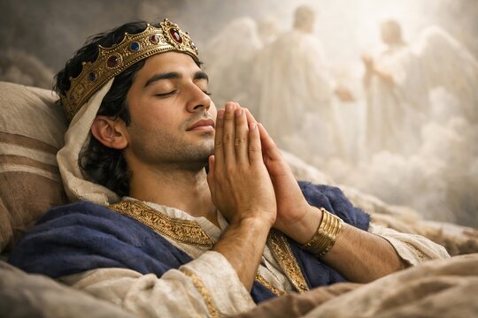 Young Solomon praying for wisdom in dream