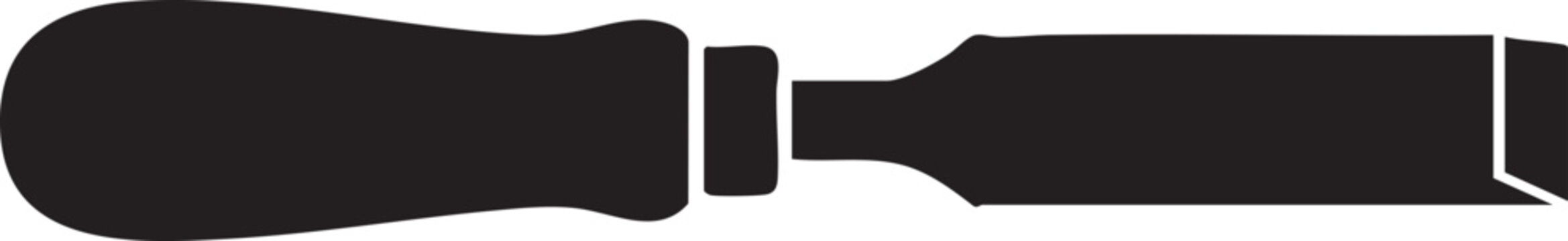 Single Wood Chisel Vector Silhouette Carpentry Hand Tool Icon