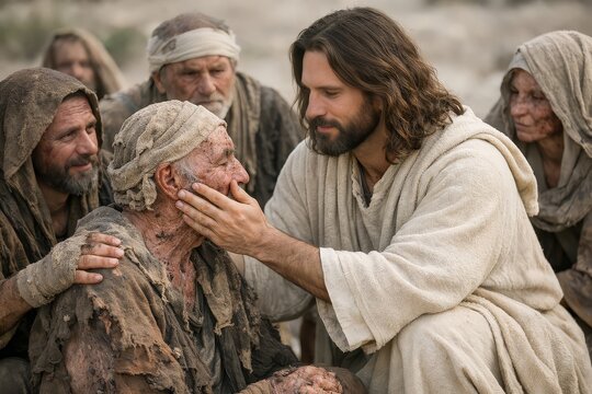 Jesus cleansing lepers, compassion and restoration