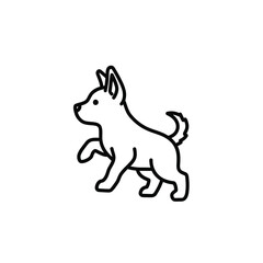 Fototapeta premium Dog Icon Simple Line Art Drawing