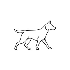 Fototapeta premium Dog walking outline illustration, clean design