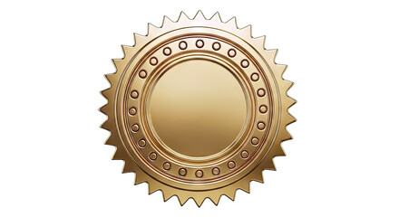 Golden Seal of Authenticity on White Background