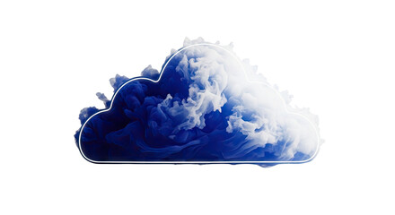 Abstract Blue Cloud Formation with White Outline