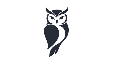 Fototapeta premium Stylized owl silhouette on white background