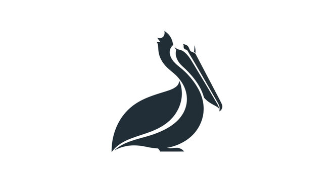 Stylized silhouette of a pelican