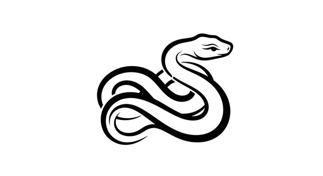 Stylized snake illustration on white
