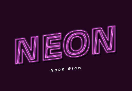 Neon Outlined Glow Text Effect