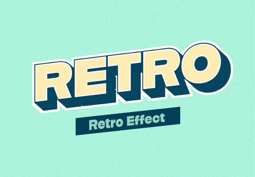 Extruded Retro Bold Text Effect