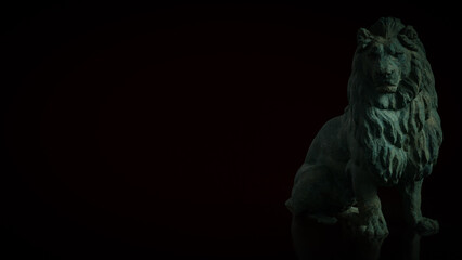 Fototapeta premium Emerald Lion Symbol Of Strength And Timeless Authority 3d render.