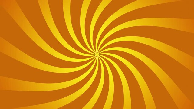 Starburst twirl orange yellow moden retro futuristic rotating animated background	