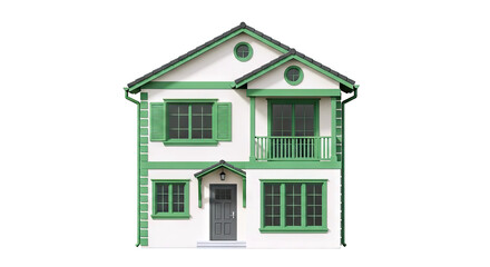 Modern Two-Story House with Green Accents