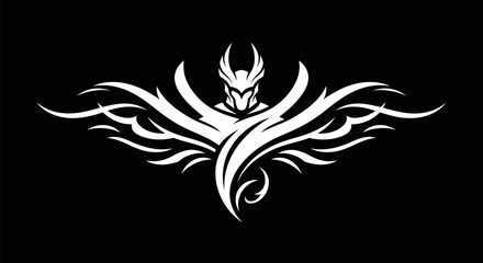 Obraz premium Abstract warrior icon on black background