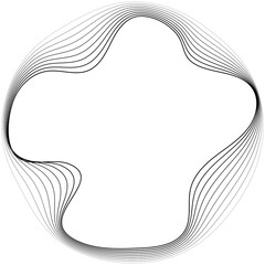 Circles round shape with wavy dynamic line. Frame border gradient